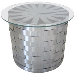 Woven Stainless Side Table