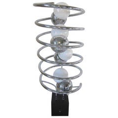 Chrome Spring Table Lamp Manufactured by the Sonneman Lighting Company