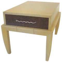 John Keal Mid Century Wood Cork Side Table by Brown Saltman