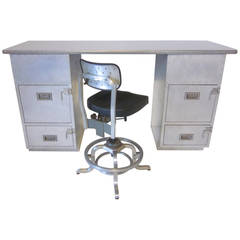 Industrial Desk or Workbench with Stool