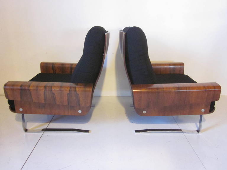 Molded Rosewood Lounge Chairs