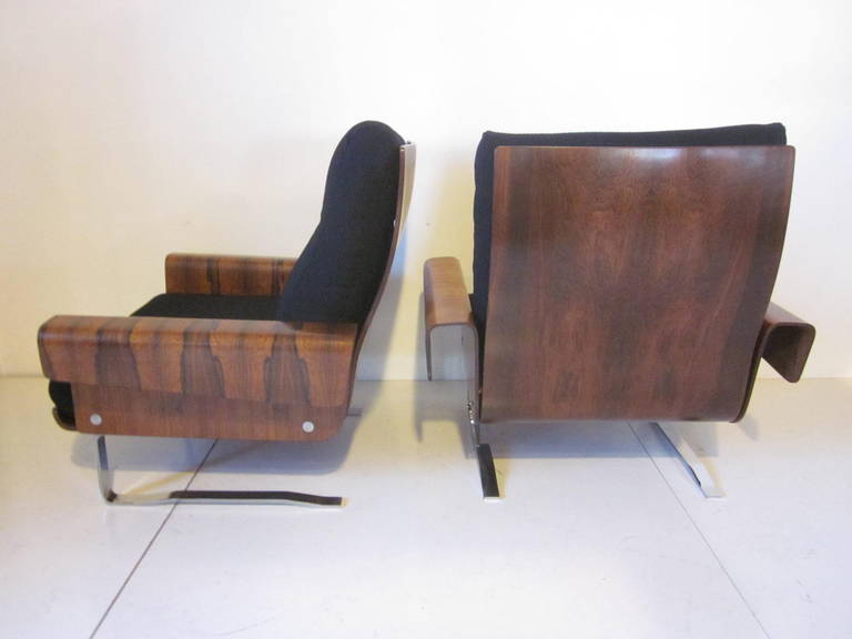 Modern Rosewood Lounge Chairs