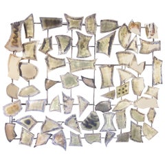 Curtis Jere Attributed Monumental Brass Wall Sculpture