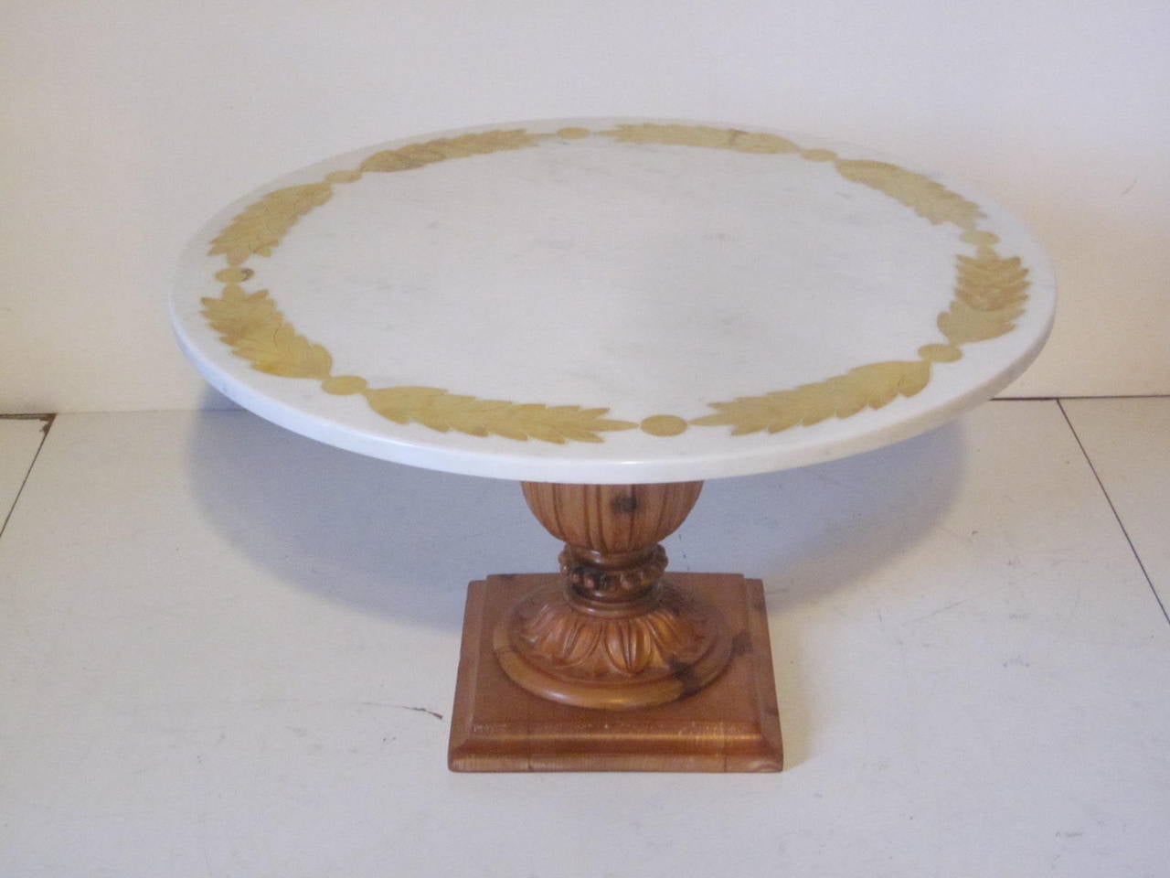 Niccolini Brass Inlay Marble Coffee Table at 1stDibs
