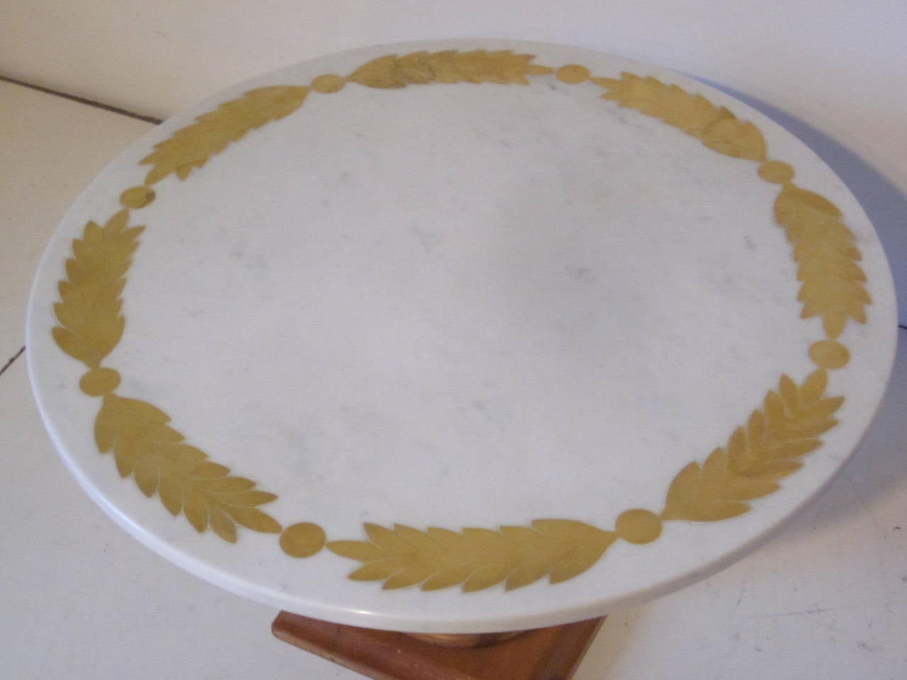Niccolini Brass Inlay Marble Coffee Table at 1stDibs