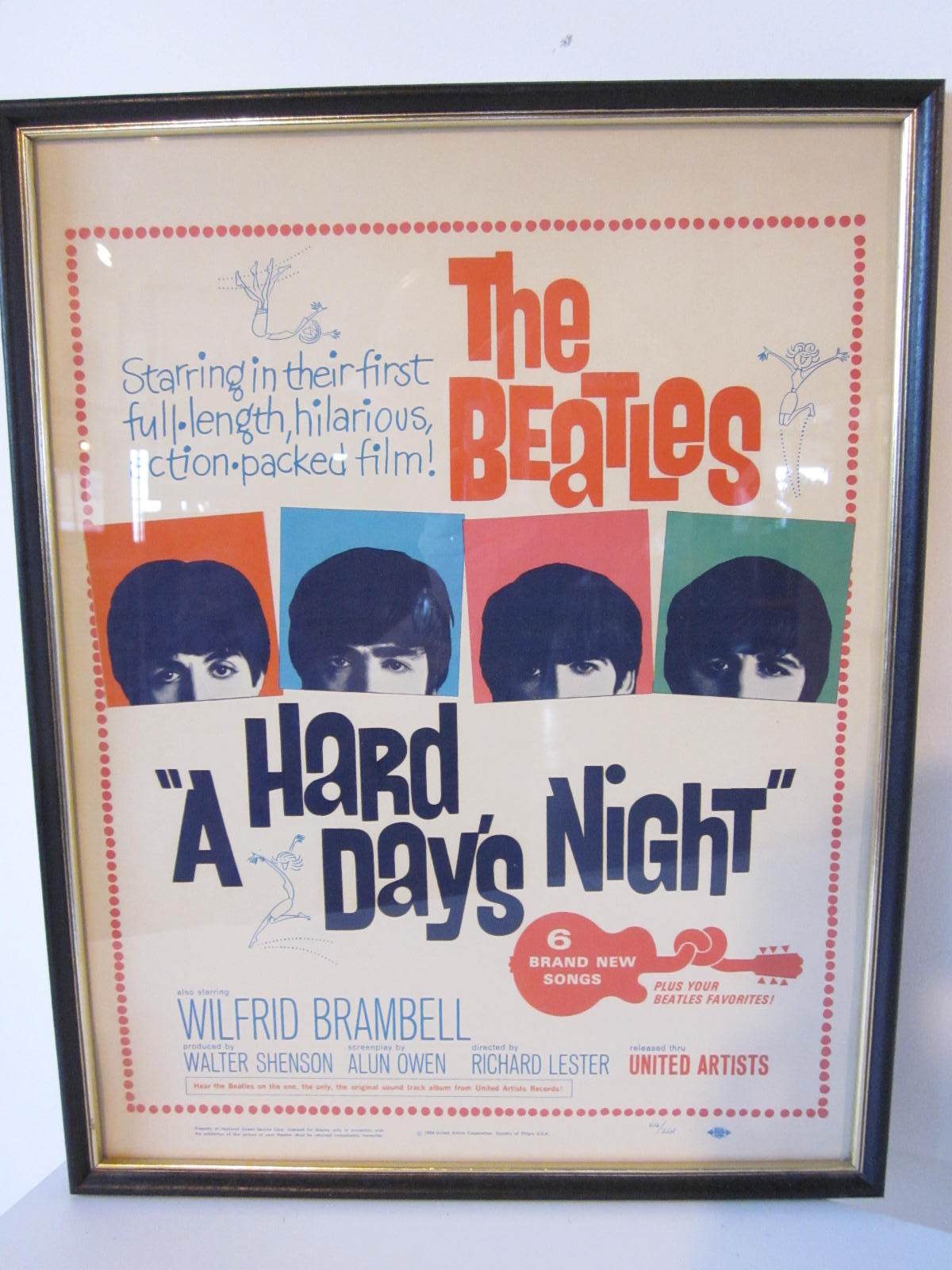 Vintage Beatles Movie Poster From A Hard Days Night