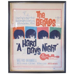 Vintage Beatles Movie Poster From A Hard Days Night