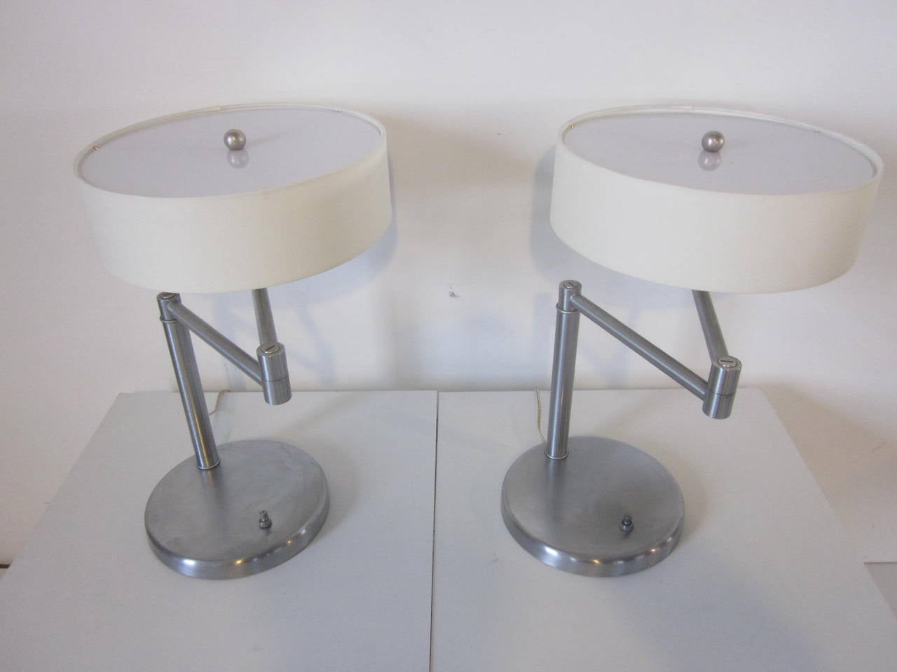Mid-Century Modern Nessen Swing Arm Table Lamps