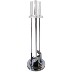 Chrome/ Lucite Fireplace Tools