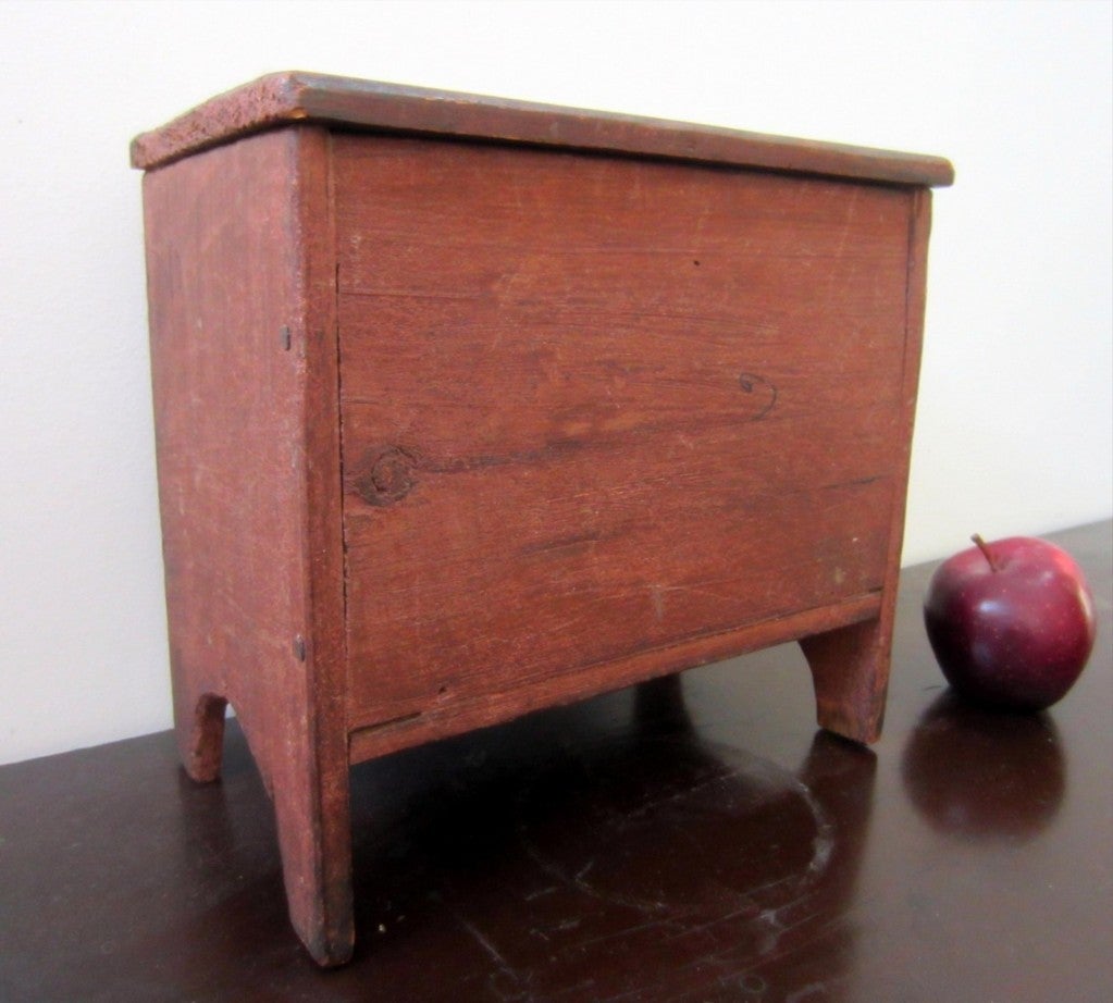 Rare Salmon Painted Miniature Blanket Chest