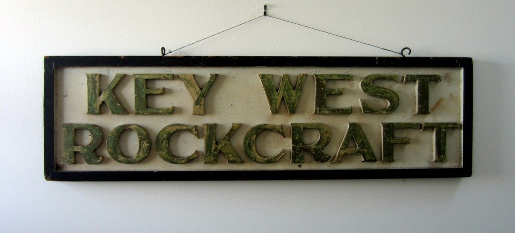 Excellent Rare Early Key West Trade Sign, Double Sided