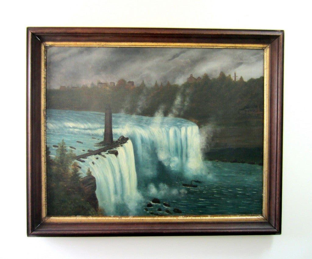 Niagara Falls Folk Art Painting, 19th Century