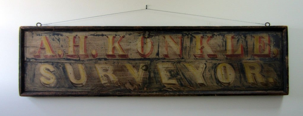 Early American Surveyor's Trade Sign