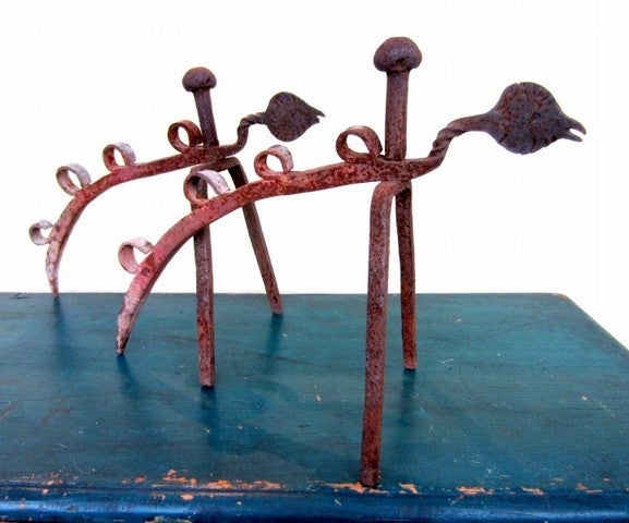 Graphic Figural Andirons