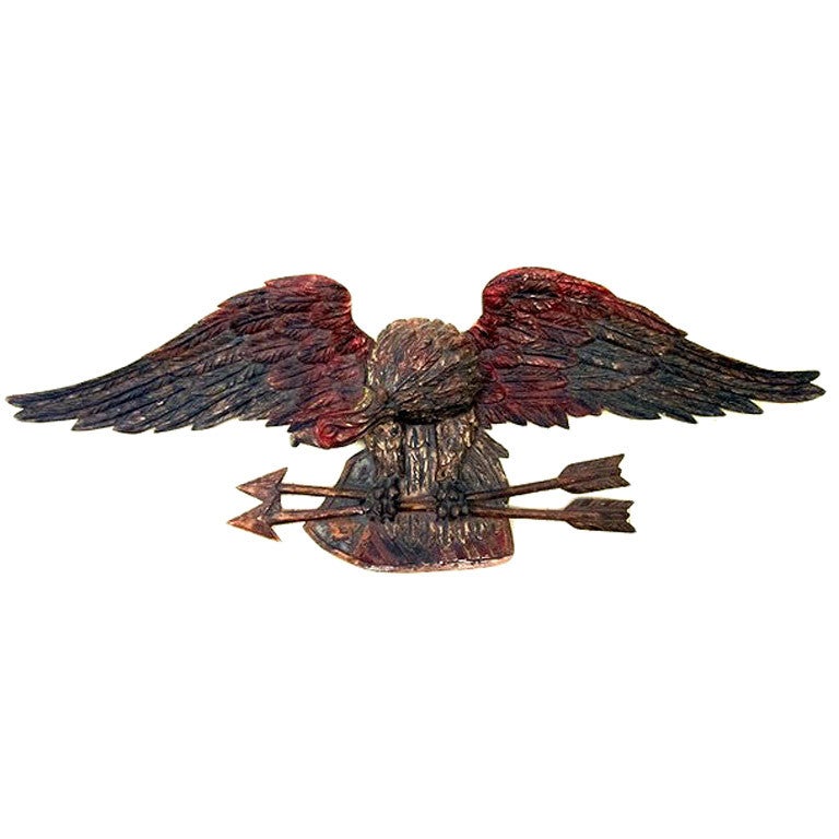 Early Large Eagle Wall Carving For Sale