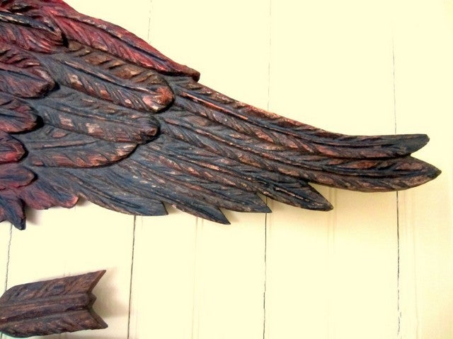 American Early Large Eagle Wall Carving For Sale