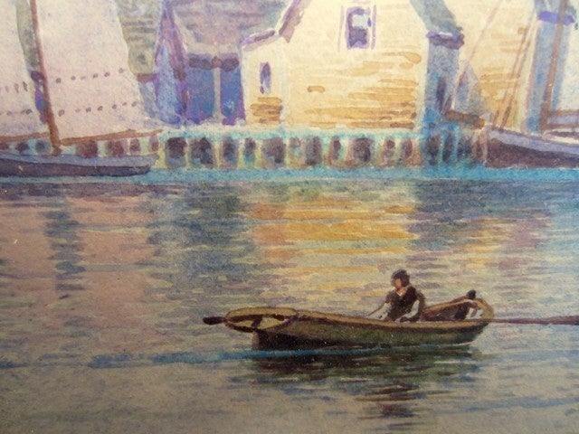 Watercolor Harbor Scene, By William Paskell (1865 - 1951) For Sale 1