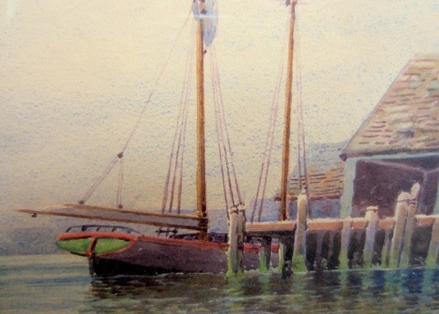 Watercolor Harbor Scene, By William Paskell (1865 - 1951) For Sale 3