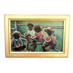 Antique Black Americana Genre Painting