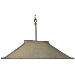 Vintage Galvanized Metal Light Fixture