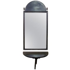 Vintage Painted Federal Style Mirror and Ledge
