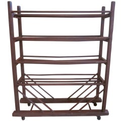 Used Wood Cobbler's Rack on Casters