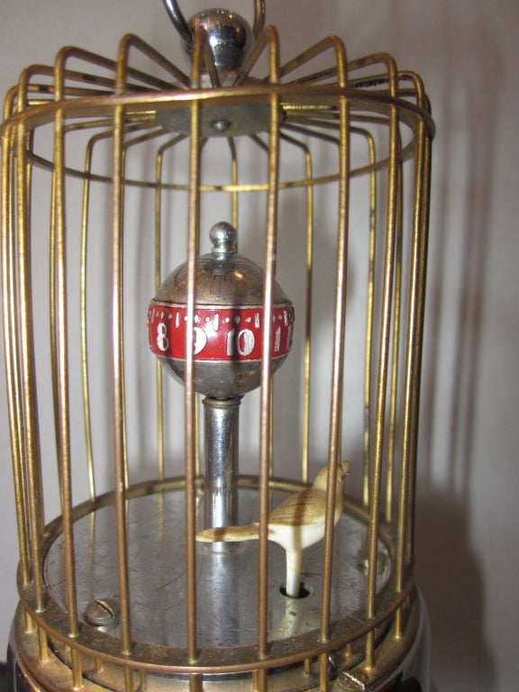 Chrome Vintage Art Deco Bird Cage Clock