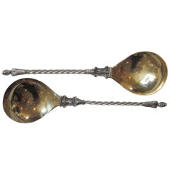 Antique Sterling Silver "Apostle" Berry Spoons