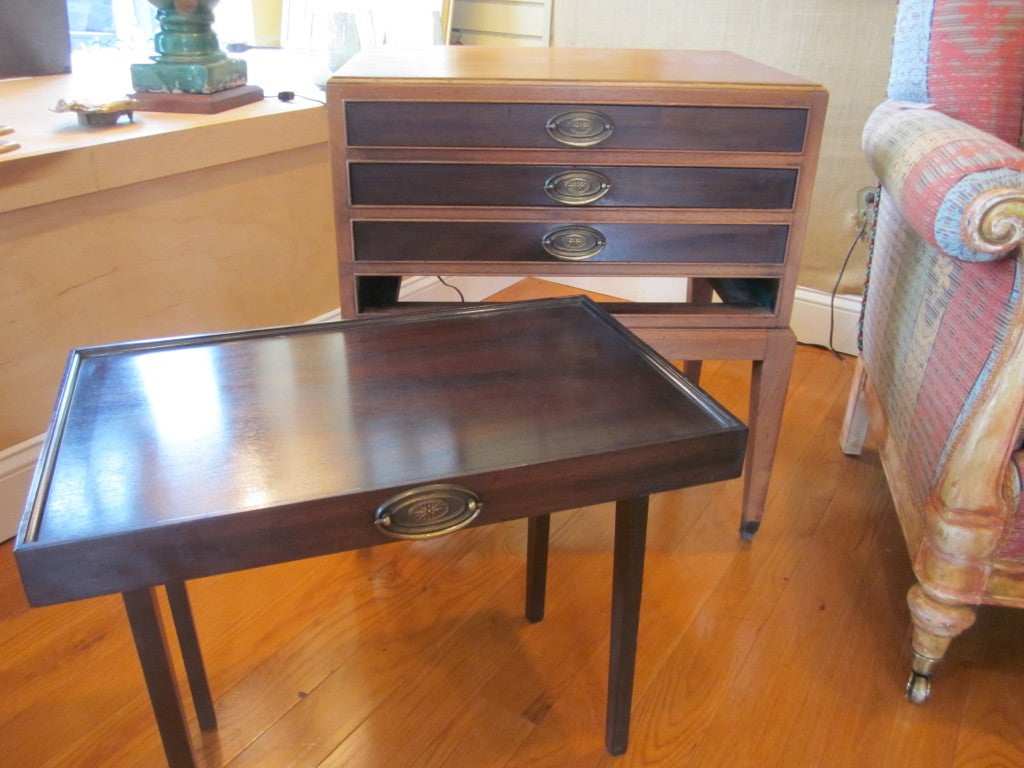 American Mahogany Snack Table Butler On Casters