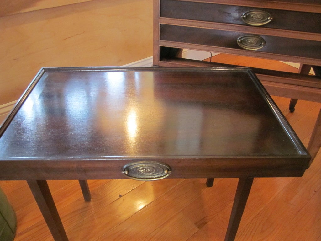 Mid-20th Century Mahogany Snack Table Butler On Casters
