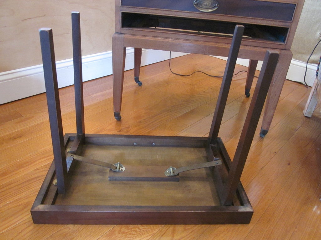 Mahogany Snack Table Butler On Casters 1