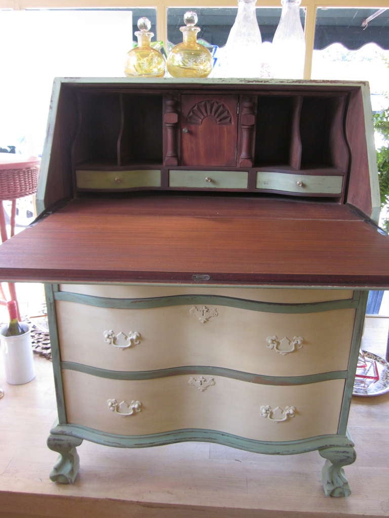 American Vintage Chippendale Style Flip Top Desk For Sale