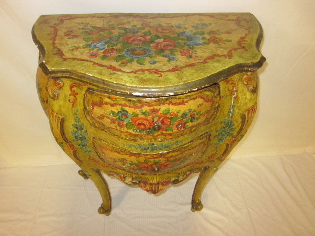 Pair of Hand Painted Italian Commodes