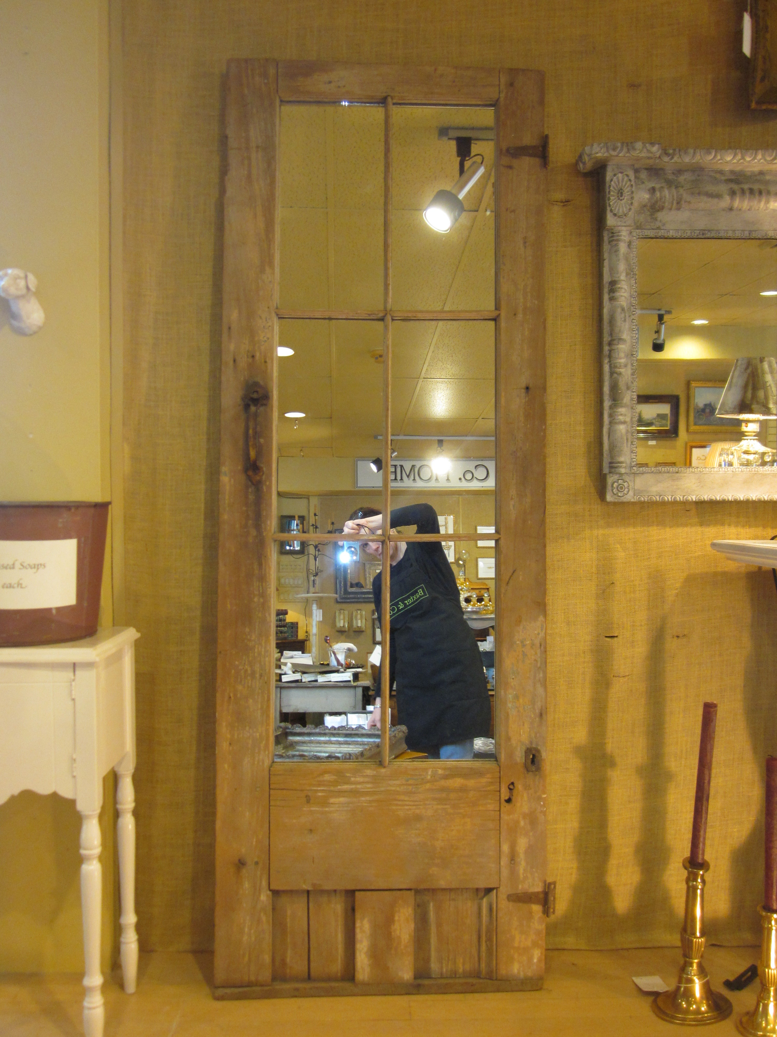 Antique Farmhouse Door with Mirror