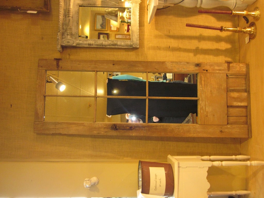 19th Century Antique Farmhouse Door with Mirror
