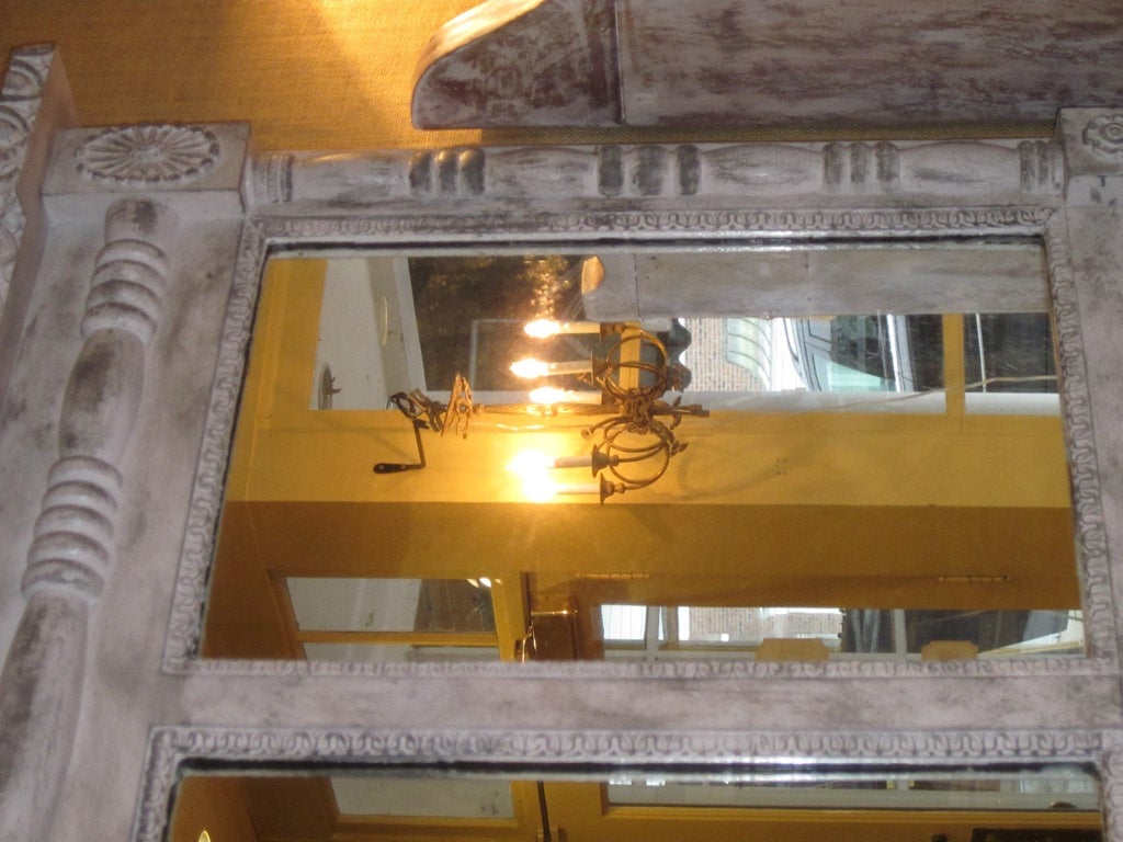 19th Century Antique Three Panel Mantle Mirror