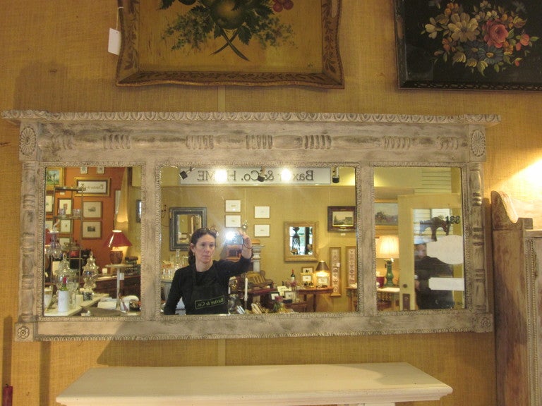 Mahogany Antique Three Panel Mantle Mirror