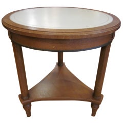 Vintage Leather Top Side Table