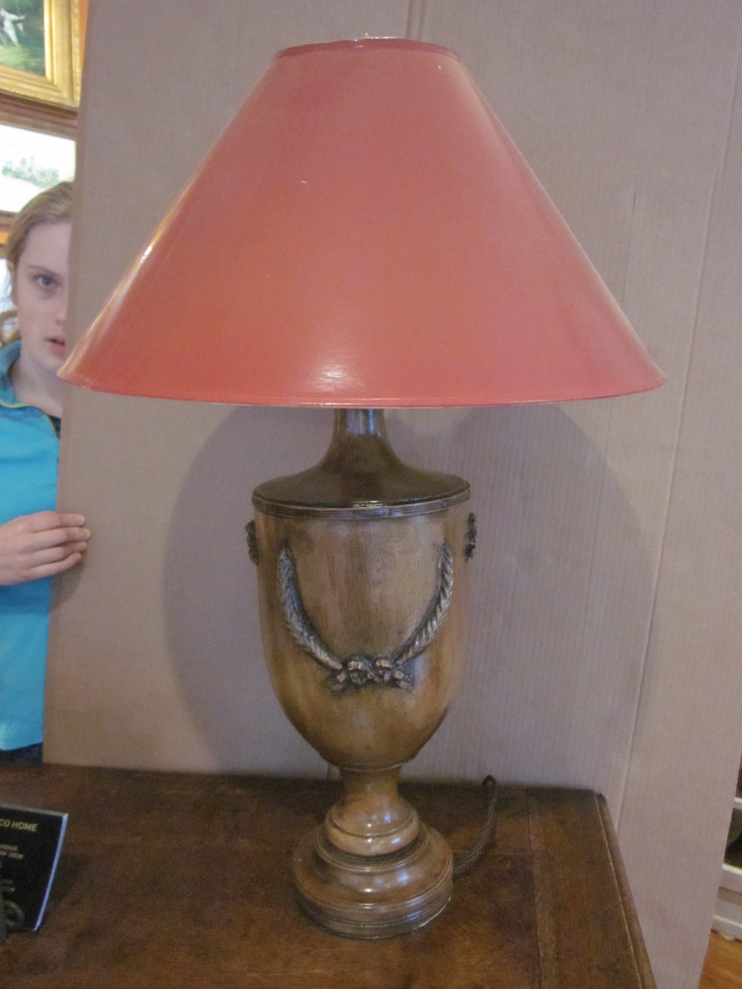 Pair of Wooden English Urn Lamps For Sale