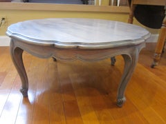 Round Distressed Finish Coffee Table