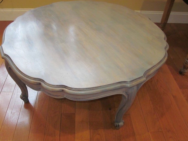 Round Distressed Finish Coffee Table 1