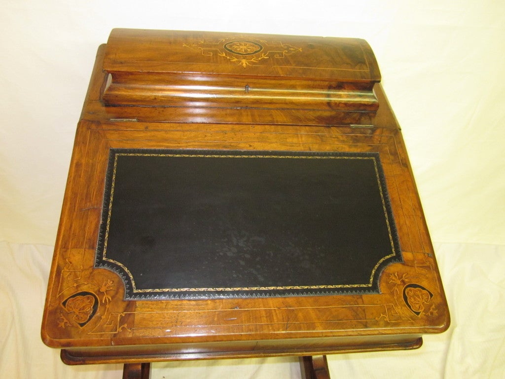 19th Century English Walnut Davenport Writing Desk For Sale