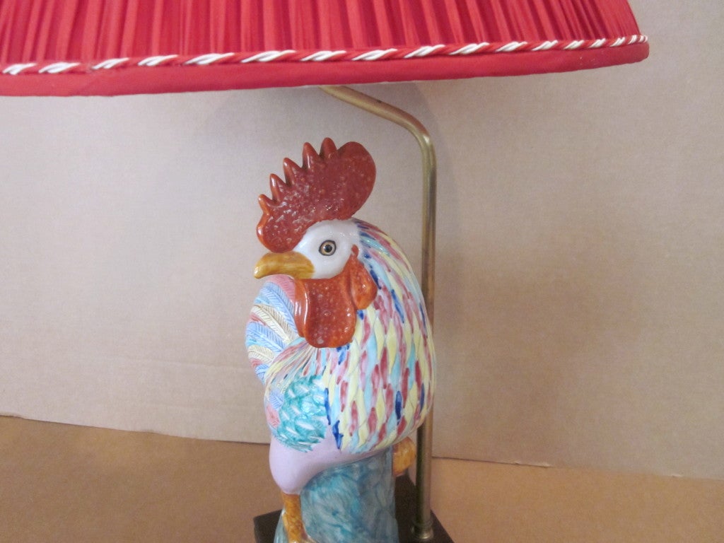 Ceramic  Rooster Lamp For Sale 2