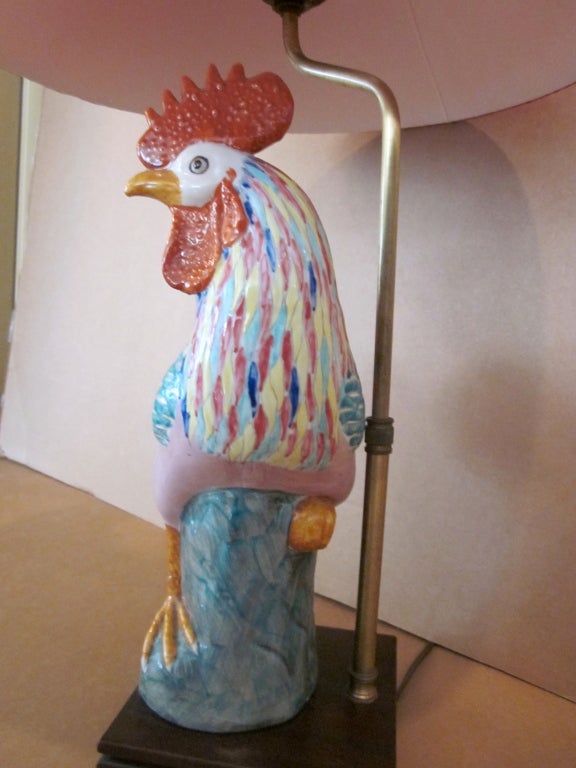 Ceramic  Rooster Lamp For Sale 4