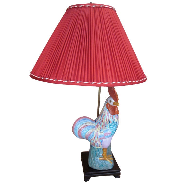 Ceramic  Rooster Lamp For Sale