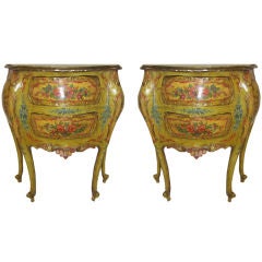 Pair of Hand Painted Italian Commodes