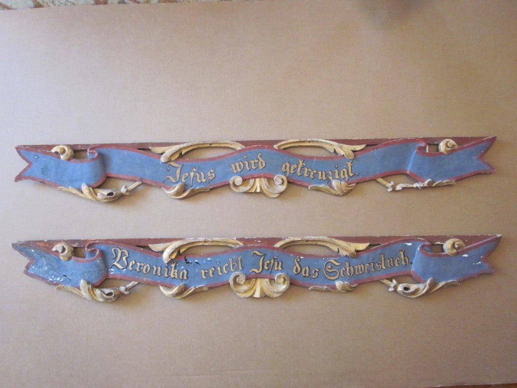 Antique Wood Bavarian Plaques