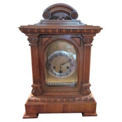 Vintage English Walnut Mantle Clock