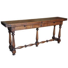 French Early 20th Century "Hunting" Console / Table In Oak