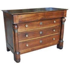 Antique Early 19th Century French "Empire" Commode In Walnut
